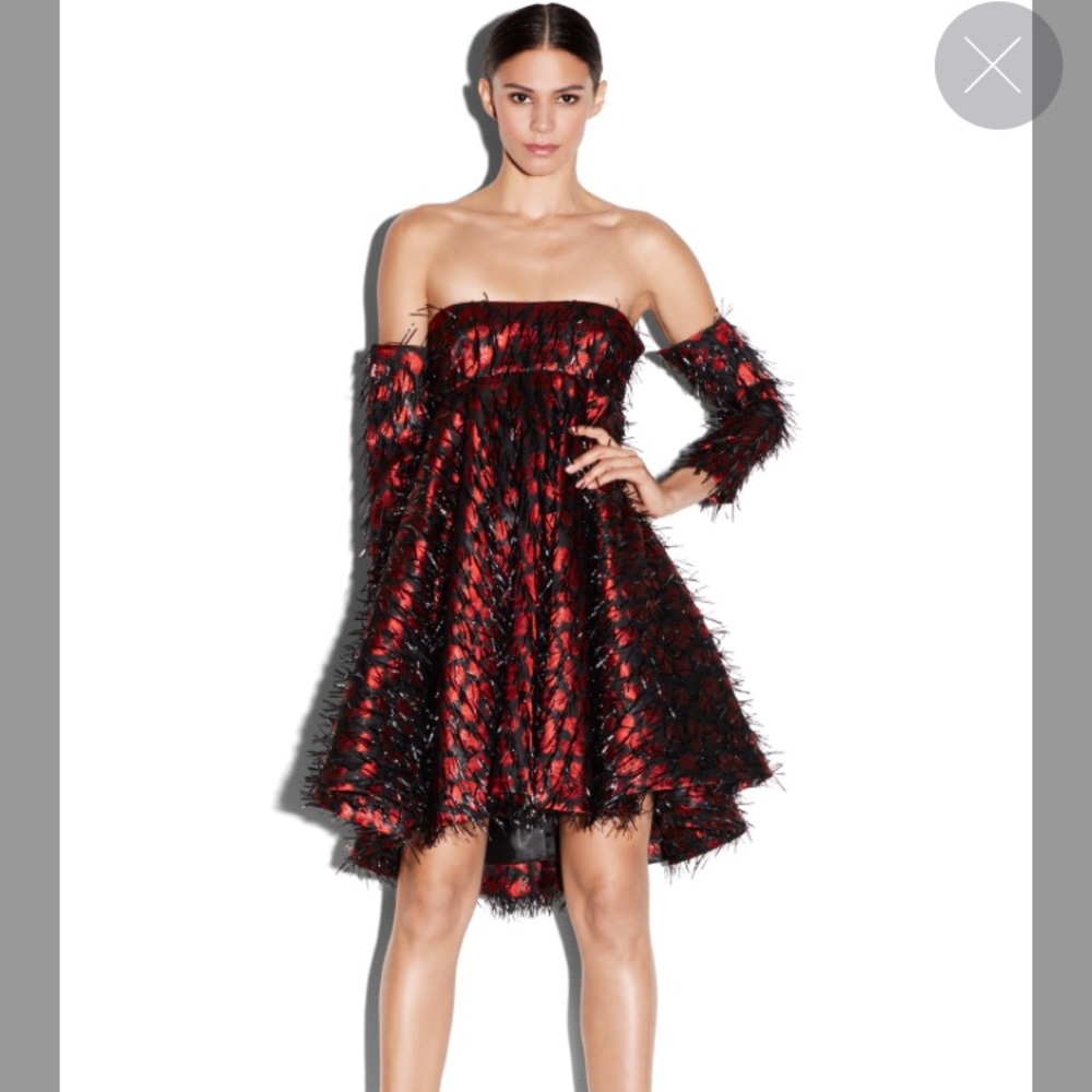 MILLY couture cheetah jacquard empire waist dress